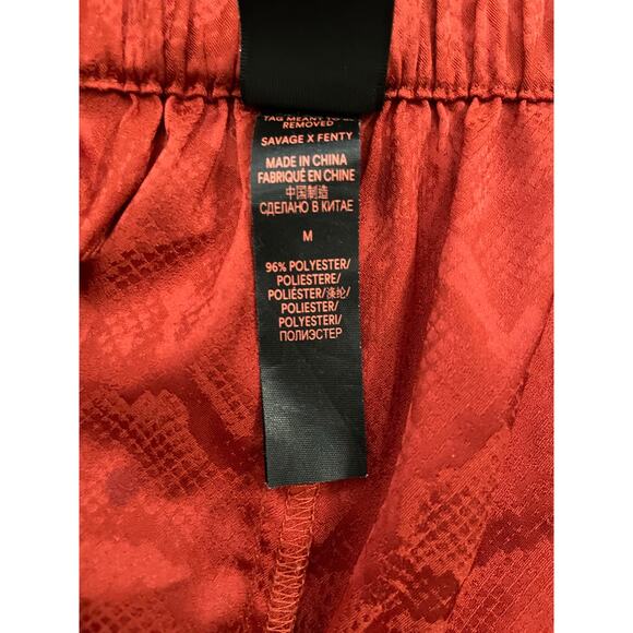 Savage x Fenty Men's Medium Red Satin Pajama Sleepwear Pants - Picture 6 of 9